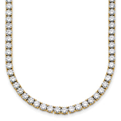 14k 18 carat Lab Grown Diamond VS+ F+ Complete Round 18 inch Straight Tennis Necklace