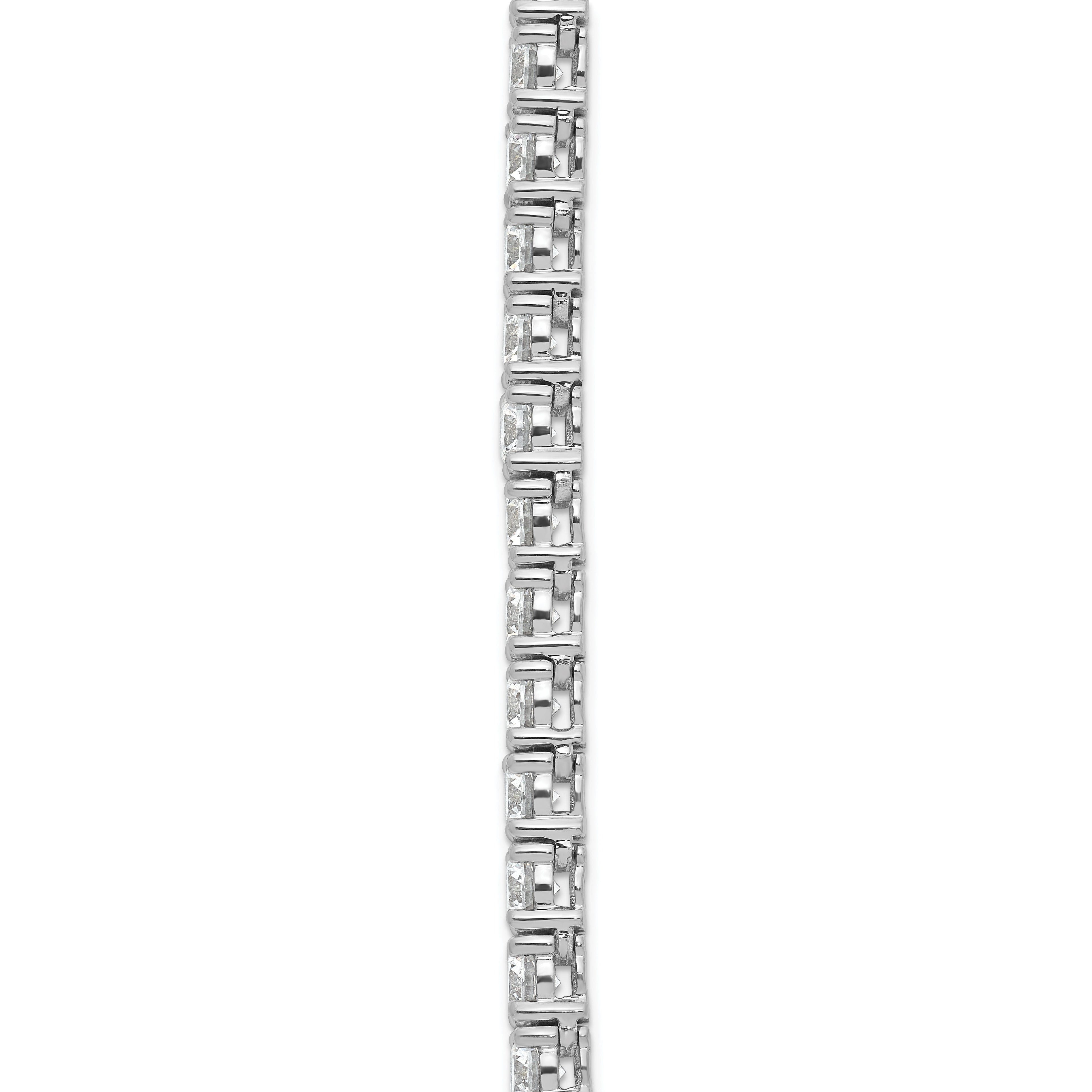14k White Gold 26 1/5 carat Lab Grown Diamond VS/SI+ G+ Complete Round 20 inch Straight Tennis Necklace