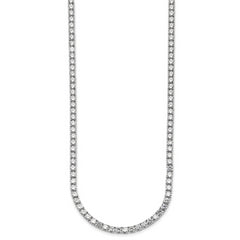 14k White Gold 23 3/8 carat Lab Grown Diamond VS+ F+ Complete Round 18 inch Straight Tennis Necklace