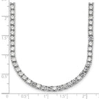 14k White Gold 28 3/4 carat Lab Grown Diamond VS+ F+ Complete Round 22 inch Straight Tennis Necklace