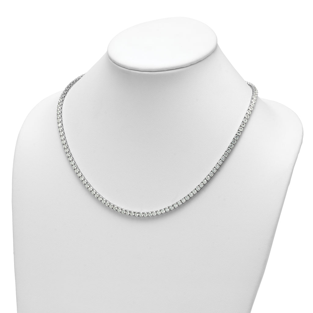 14k White Gold 26 1/5 carat Lab Grown Diamond VS/SI+ G+ Complete Round 20 inch Straight Tennis Necklace