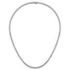 14k White Gold 26 1/5 carat Lab Grown Diamond VS/SI+ G+ Complete Round 20 inch Straight Tennis Necklace