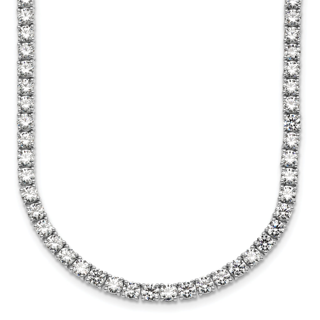 14k White Gold 30 5/8 carat Lab Grown Diamond VS/SI+ G+ Complete Round 24 inch Straight Tennis Necklace