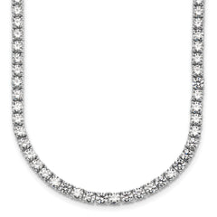 14k White Gold 23 3/8 carat Lab Grown Diamond VS+ F+ Complete Round 18 inch Straight Tennis Necklace