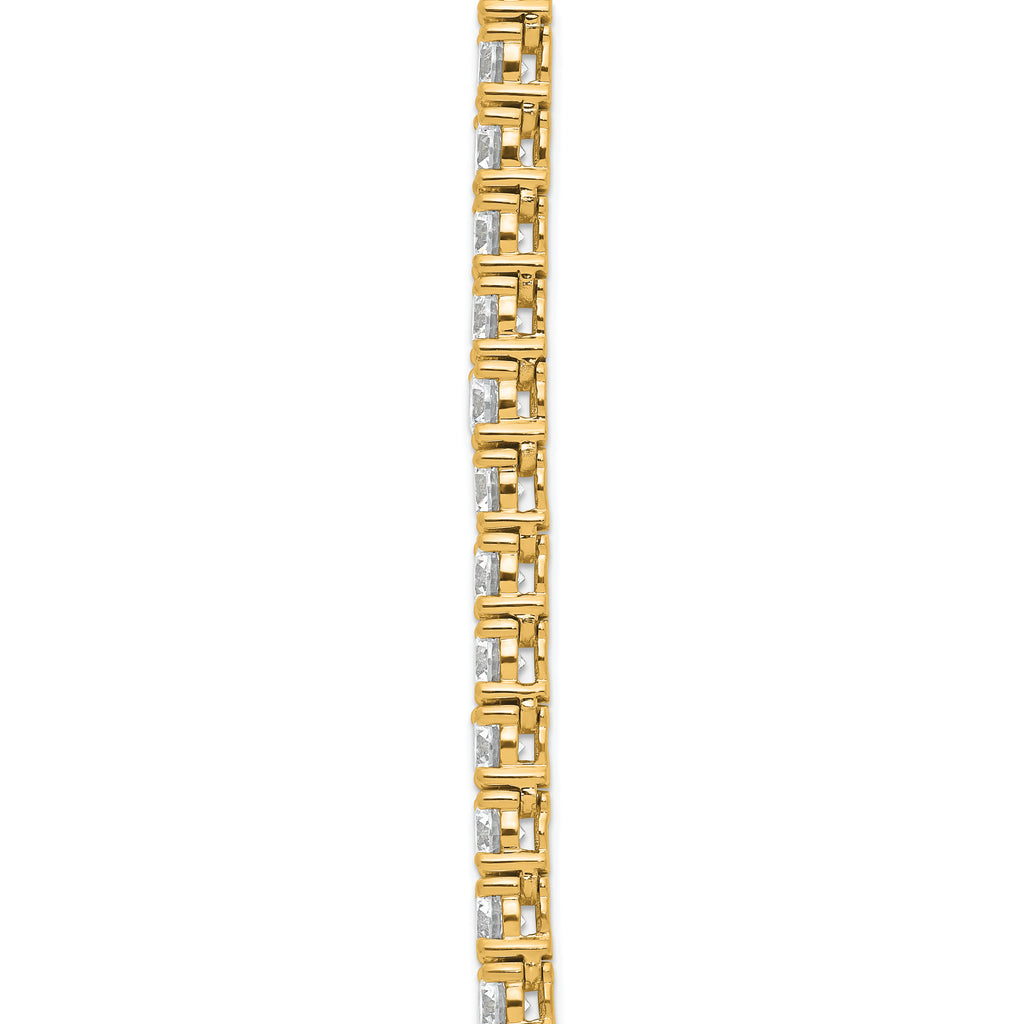 14k 23 3/8 carat Lab Grown Diamond VS/SI+ G+ Complete Round 18 inch Straight Tennis Necklace