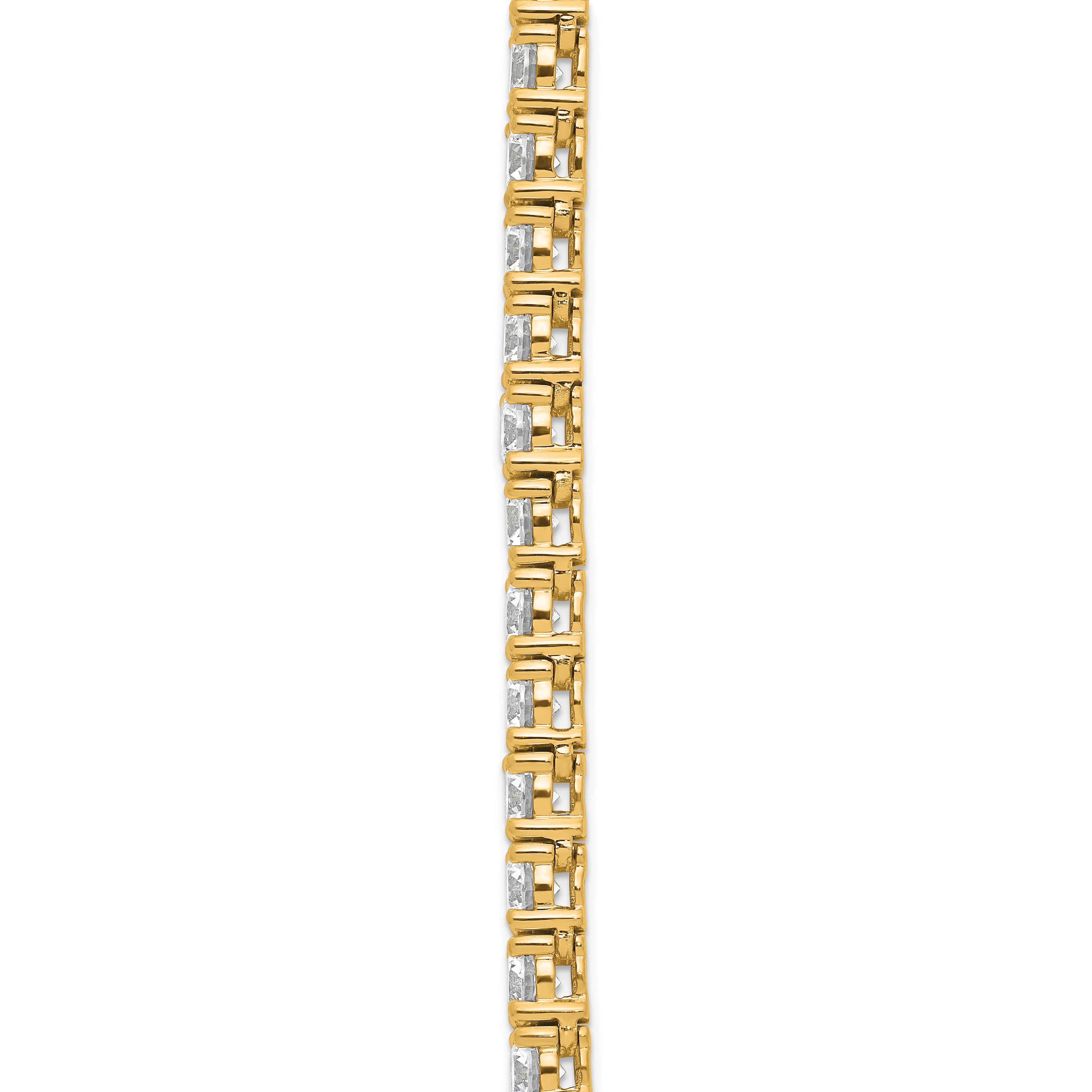 14k 23 3/8 carat Lab Grown Diamond VS+ F+ Complete Round 18 inch Straight Tennis Necklace