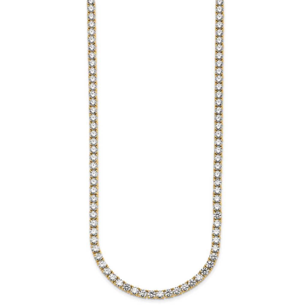 14k 26 1/5 carat Lab Grown Diamond VS/SI+ G+ Complete Round 20 inch Straight Tennis Necklace