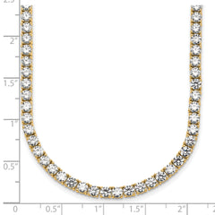 14k 30 5/8 carat Lab Grown Diamond VS+ F+ Complete Round 24 inch Straight Tennis Necklace