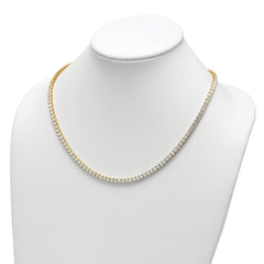 14k 26 1/5 carat Lab Grown Diamond VS+ F+ Complete Round 20 inch Straight Tennis Necklace