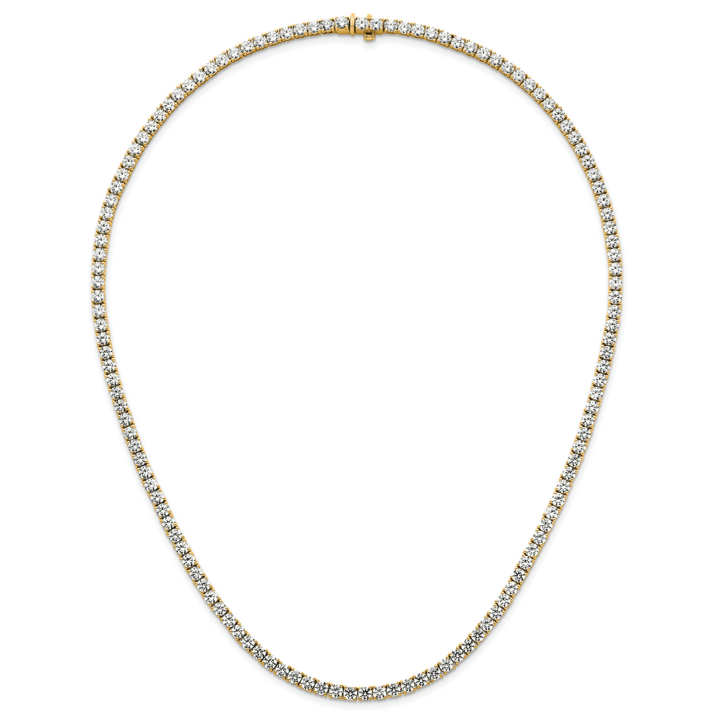 14k 26 1/5 carat Lab Grown Diamond VS/SI+ G+ Complete Round 20 inch Straight Tennis Necklace