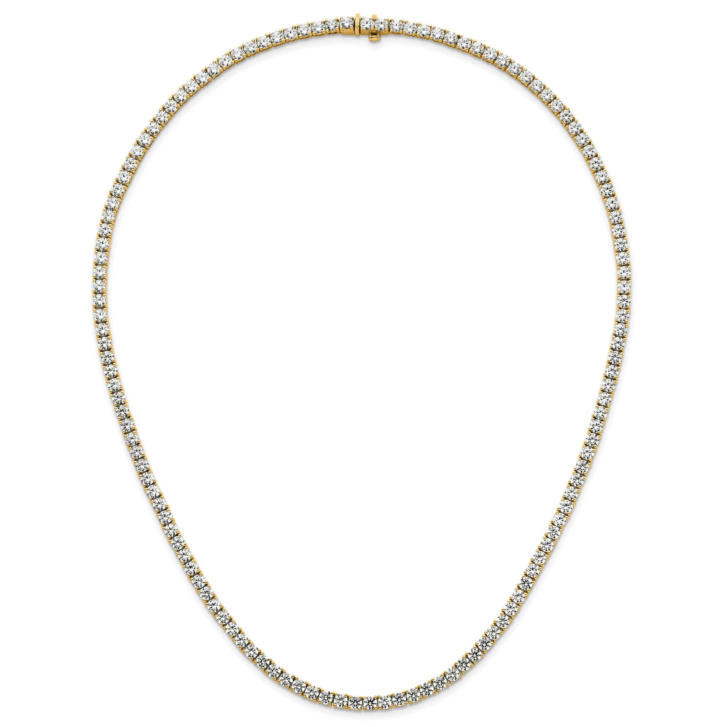 14k 26 1/5 carat Lab Grown Diamond VS/SI+ G+ Complete Round 20 inch Straight Tennis Necklace