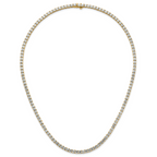 14k 26 1/5 carat Lab Grown Diamond VS+ F+ Complete Round 20 inch Straight Tennis Necklace