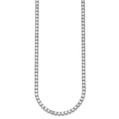 14k White Gold 27 1/4 carat Lab Grown Diamond VS+ F+ Complete Round 18 inch Straight Tennis Necklace