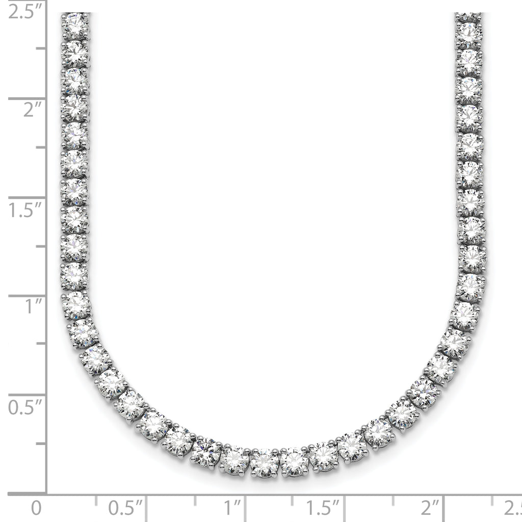 14k White Gold 36 carat Lab Grown Diamond VS/SI+ G+ Complete Round 24 inch Straight Tennis Necklace