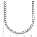 14k White Gold 36 carat Lab Grown Diamond VS/SI+ G+ Complete Round 24 inch Straight Tennis Necklace