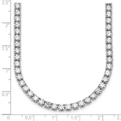 14k White Gold 36 carat Lab Grown Diamond VS+ F+ Complete Round 24 inch Straight Tennis Necklace