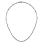 14k White Gold 30 1/2 carat Lab Grown Diamond VS/SI+ G+ Complete Round 20 inch Straight Tennis Necklace