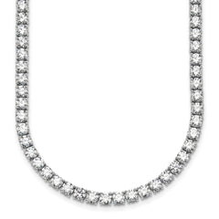 14k White Gold 30 1/2 carat Lab Grown Diamond VS+ F+ Complete Round 20 inch Straight Tennis Necklace
