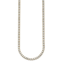 14k 27 1/4 carat Lab Grown Diamond VS/SI+ G+ Complete Round 18 inch Straight Tennis Necklace