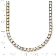14k 36 carat Lab Grown Diamond VS/SI+ G+ Complete Round 24 inch Straight Tennis Necklace