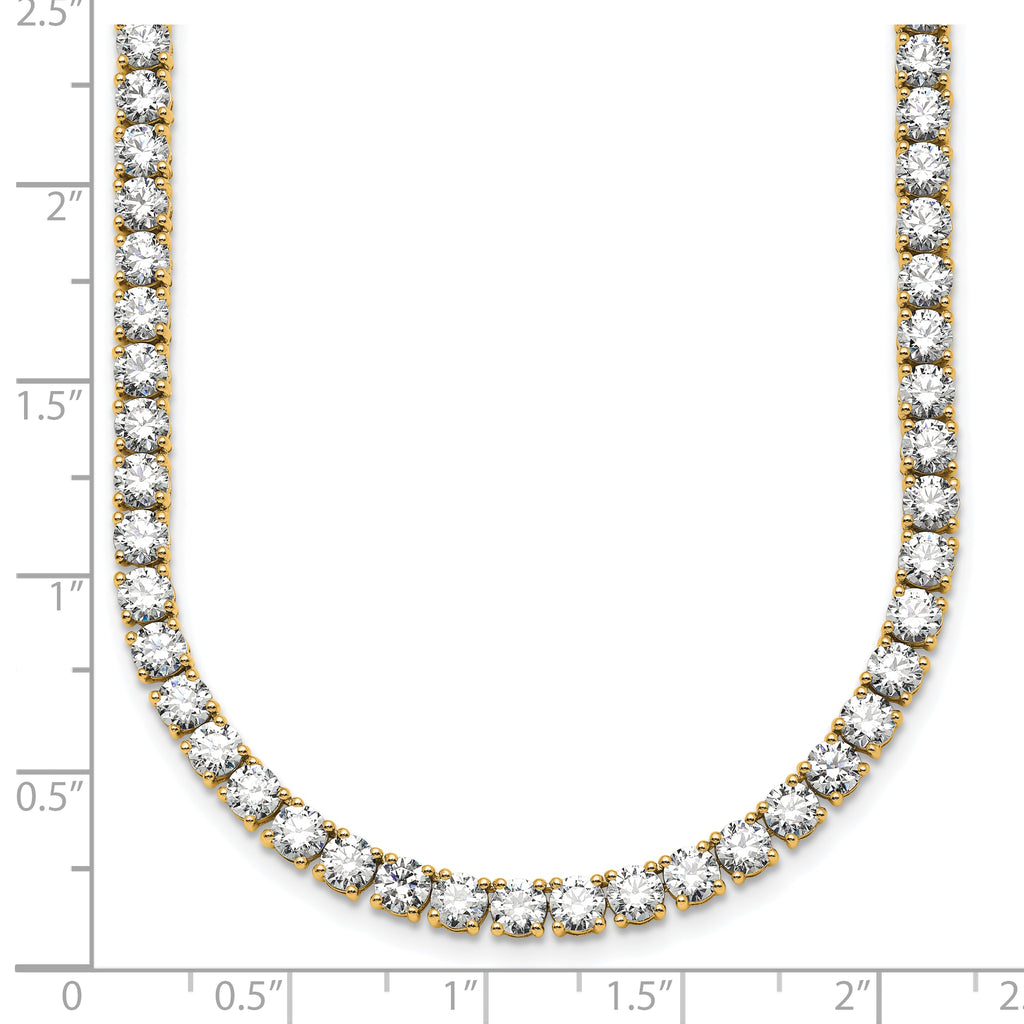 14k 30 1/2 carat Lab Grown Diamond VS/SI+ G+ Complete Round 20 inch Straight Tennis Necklace