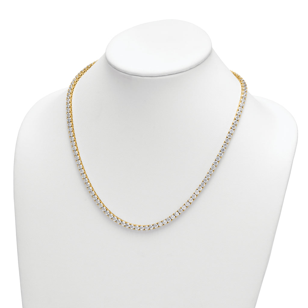 14k 30 1/2 carat Lab Grown Diamond VS+ F+ Complete Round 20 inch Straight Tennis Necklace