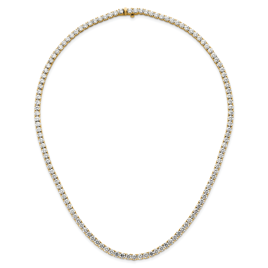 14k 30 1/2 carat Lab Grown Diamond VS+ F+ Complete Round 20 inch Straight Tennis Necklace