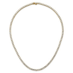 14k 30 1/2 carat Lab Grown Diamond VS+ F+ Complete Round 20 inch Straight Tennis Necklace