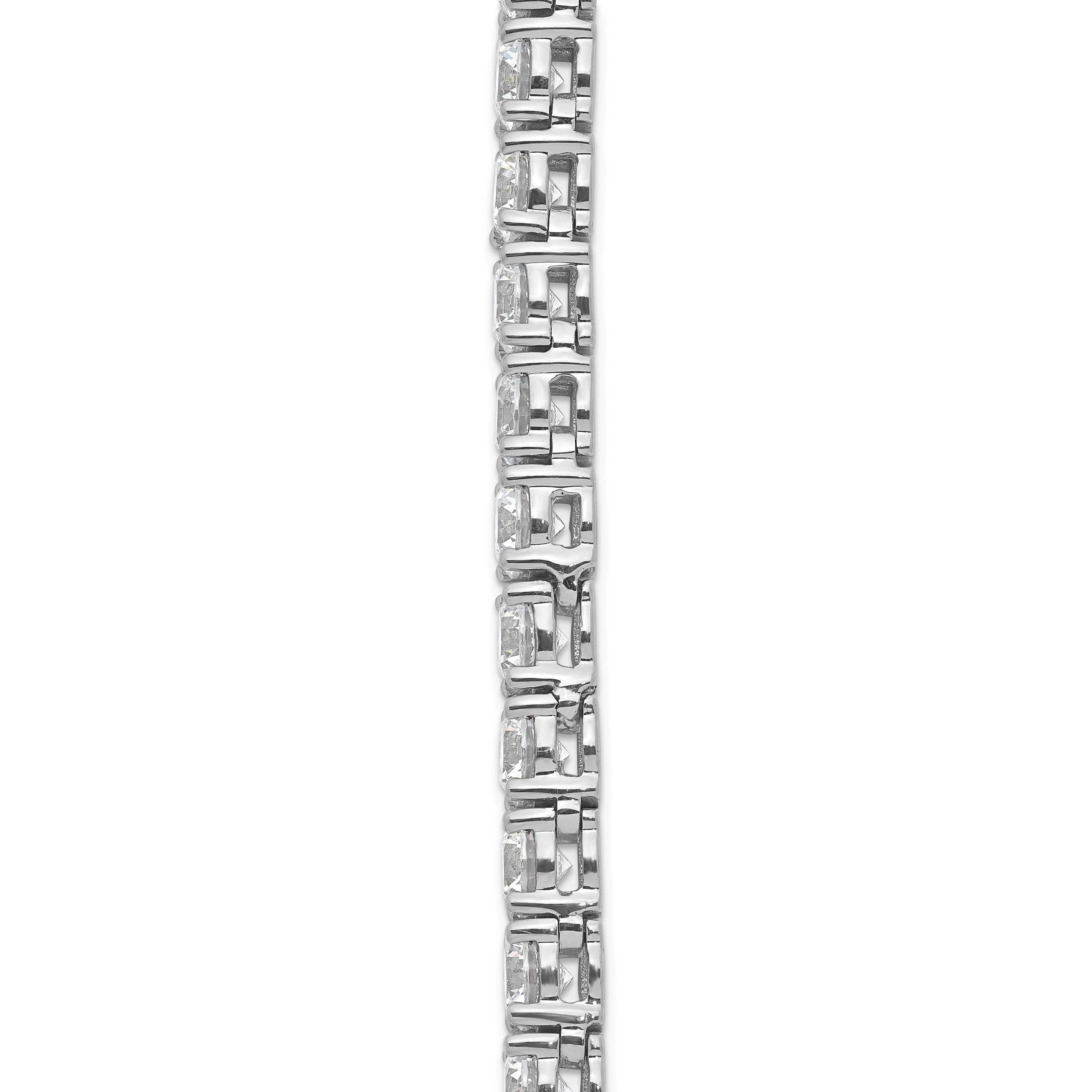14k White Gold 36 carat Lab Grown Diamond VS/SI+ G+ Complete Round 20 inch Straight Tennis Necklace