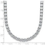 14k White Gold 39 3/4 carat Lab Grown Diamond VS/SI+ G+ Complete Round 22 inch Straight Tennis Necklace
