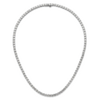 14k White Gold 36 carat Lab Grown Diamond VS/SI+ G+ Complete Round 20 inch Straight Tennis Necklace