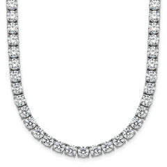 14k White Gold 36 carat Lab Grown Diamond VS+ F+ Complete Round 20 inch Straight Tennis Necklace