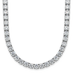 14k White Gold 32 5/8 carat Lab Grown Diamond VS+ F+ Complete Round 18 inch Straight Tennis Necklace