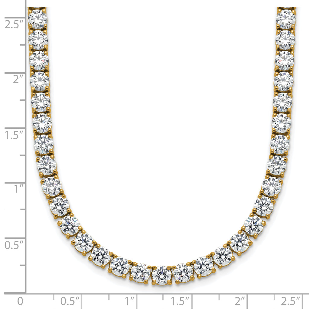 14k 39 3/4 carat Lab Grown Diamond VS/SI+ G+ Complete Round 22 inch Straight Tennis Necklace