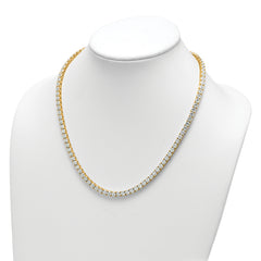 14k 36 carat Lab Grown Diamond VS+ F+ Complete Round 20 inch Straight Tennis Necklace