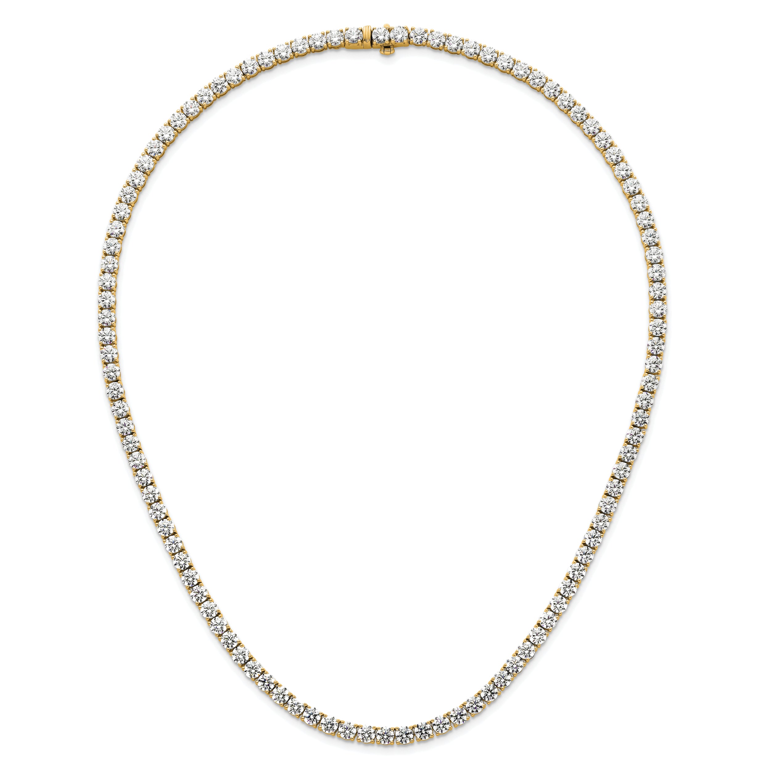 14k 36 carat Lab Grown Diamond VS/SI+ G+ Complete Round 20 inch Straight Tennis Necklace