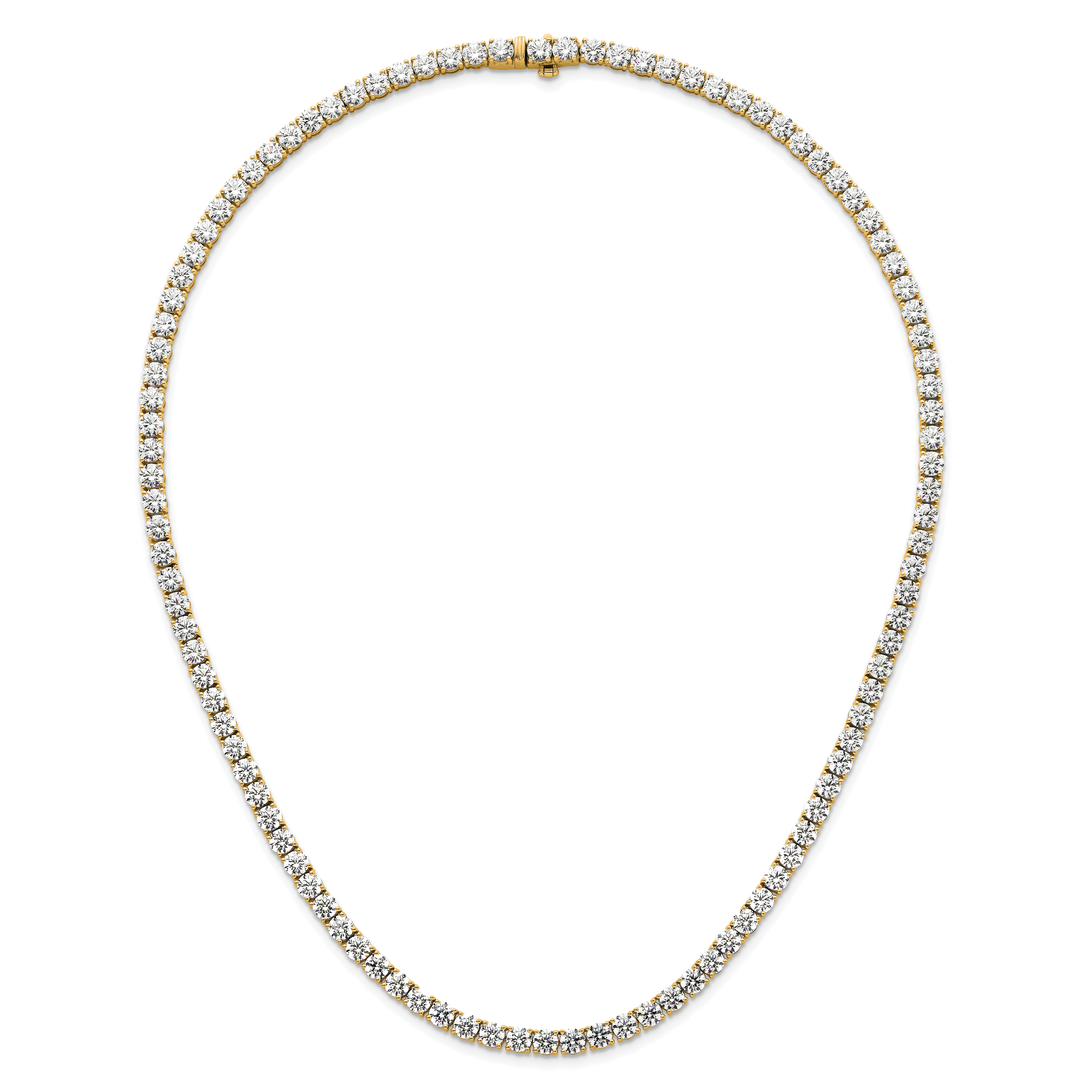 14k 36 carat Lab Grown Diamond VS/SI+ G+ Complete Round 20 inch Straight Tennis Necklace