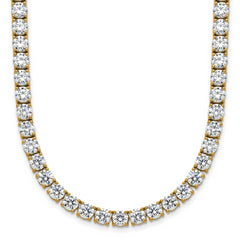 14k 36 carat Lab Grown Diamond VS+ F+ Complete Round 20 inch Straight Tennis Necklace
