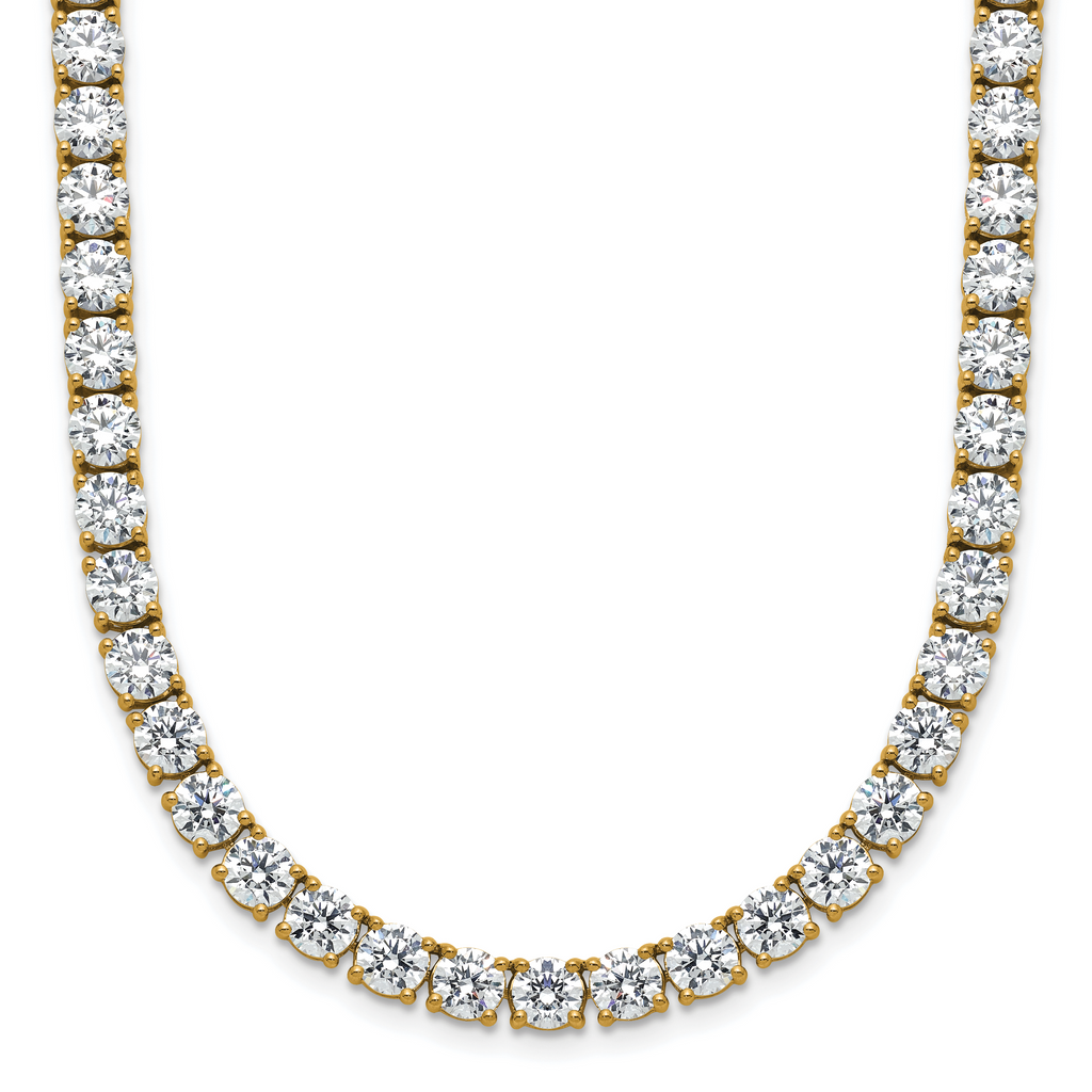 14k 32 5/8 carat Lab Grown Diamond VS/SI+ G+ Complete Round 18 inch Straight Tennis Necklace