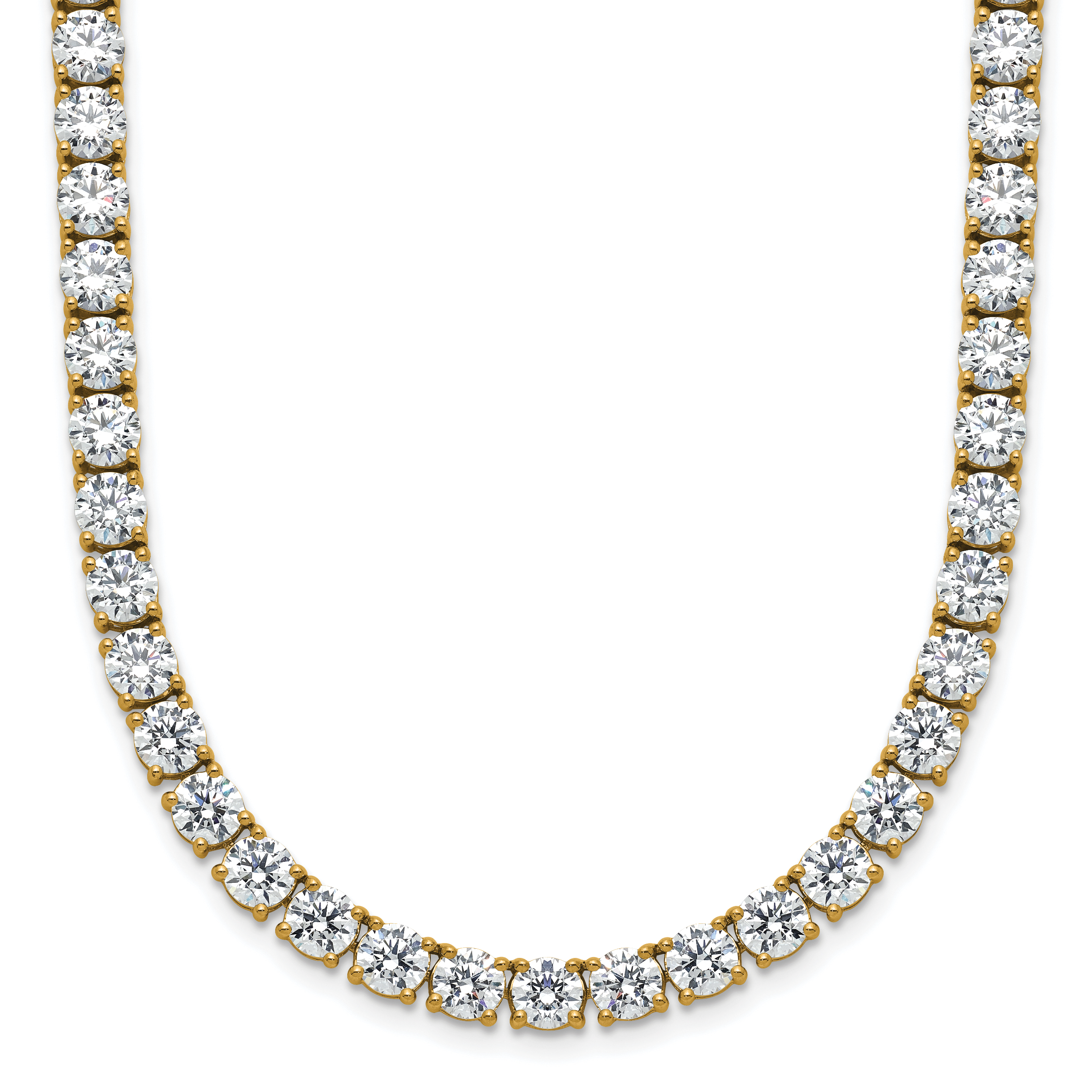 14k 32 5/8 carat Lab Grown Diamond VS/SI+ G+ Complete Round 18 inch Straight Tennis Necklace