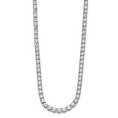 14k White Gold 41 3/4 carat Lab Grown Diamond VS+ F+ Complete Round 22 inch Straight Tennis Necklace