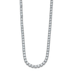 14k White Gold 45 1/2 carat Lab Grown Diamond VS+ F+ Complete Round 24 inch Straight Tennis Necklace