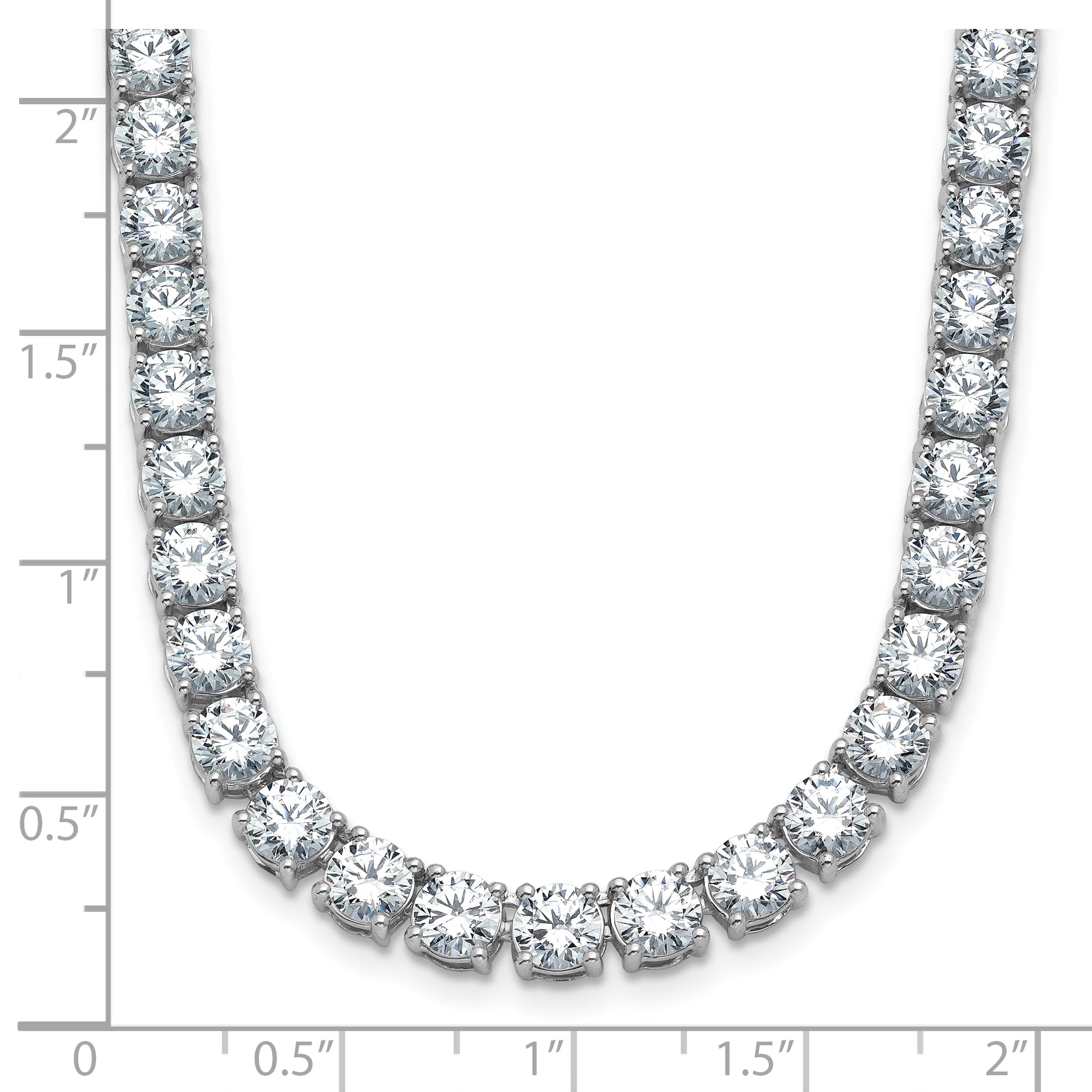 14k White Gold 41 3/4 carat Lab Grown Diamond VS/SI+ G+ Complete Round 22 inch Straight Tennis Necklace