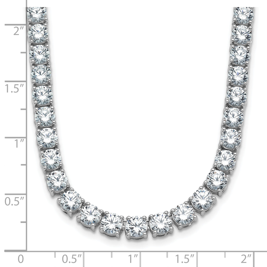 14k White Gold 38 carat Lab Grown Diamond VS/SI+ G+ Complete Round 20 inch Straight Tennis Necklace