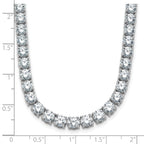 14k White Gold 38 carat Lab Grown Diamond VS/SI+ G+ Complete Round 20 inch Straight Tennis Necklace