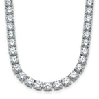 14k White Gold 41 3/4 carat Lab Grown Diamond VS/SI+ G+ Complete Round 22 inch Straight Tennis Necklace