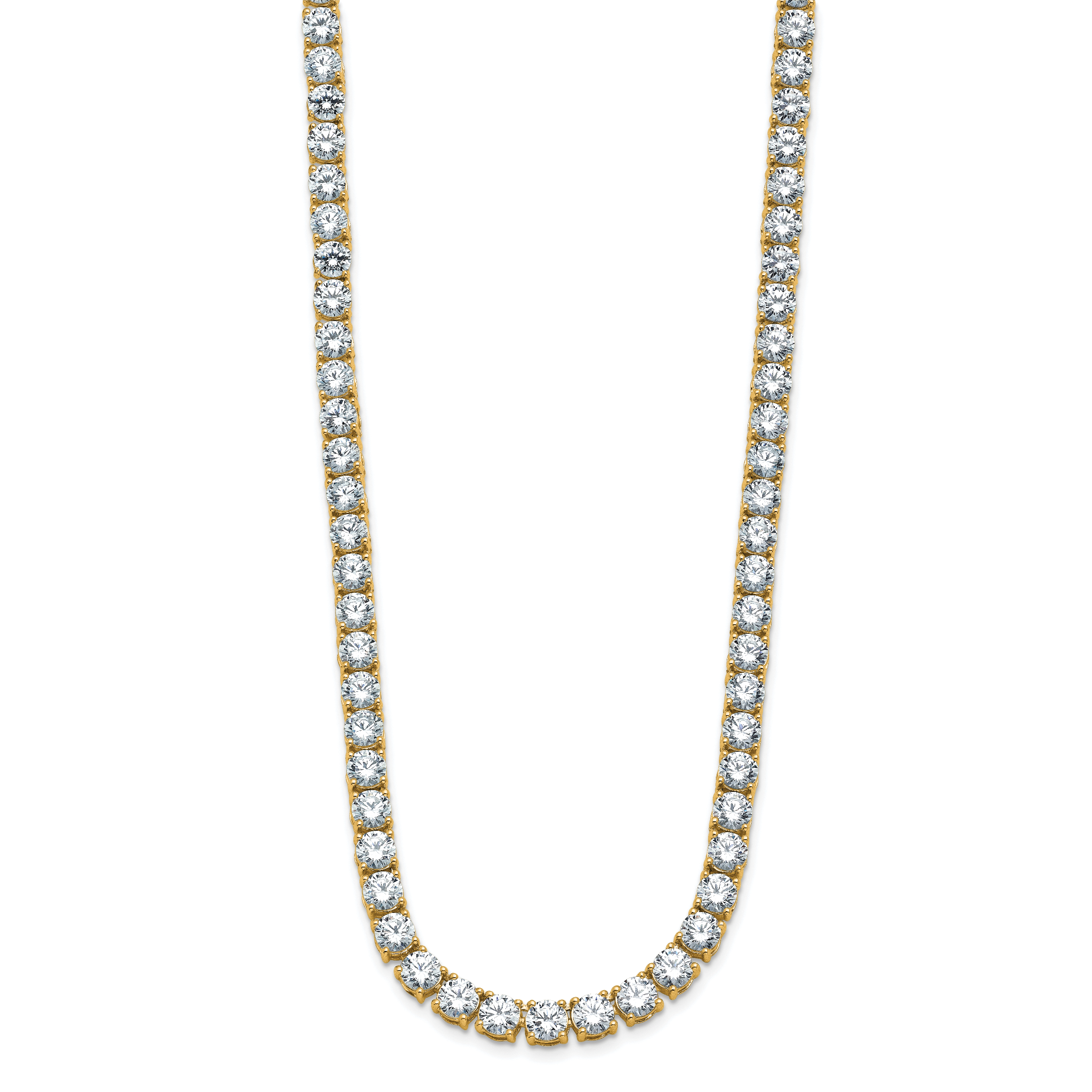 14k 38 carat Lab Grown Diamond VS/SI+ G+ Complete Round 20 inch Straight Tennis Necklace