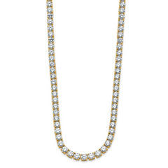 14k 34 3/8 carat Lab Grown Diamond VS/SI+ G+ Complete Round 18 inch Straight Tennis Necklace