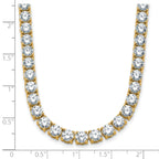 14k 34 3/8 carat Lab Grown Diamond VS+ F+ Complete Round 18 inch Straight Tennis Necklace