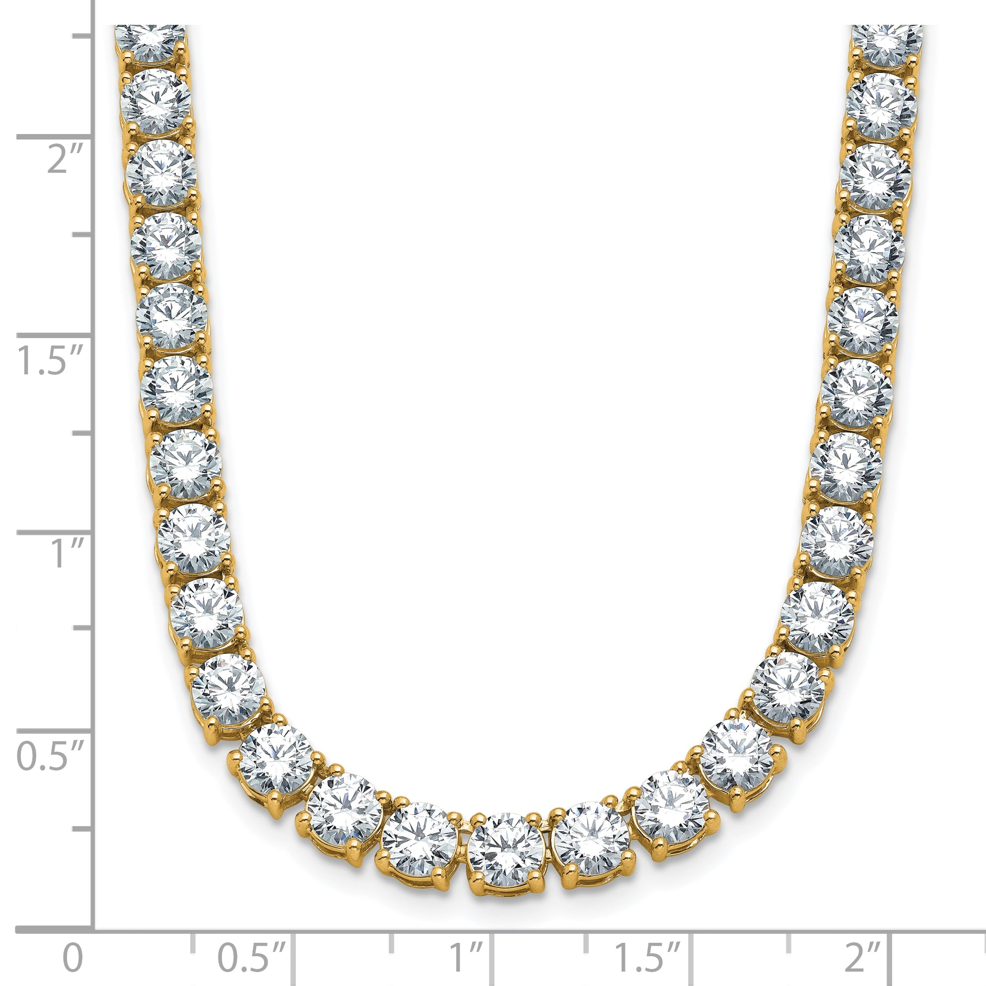 14k 38 carat Lab Grown Diamond VS/SI+ G+ Complete Round 20 inch Straight Tennis Necklace